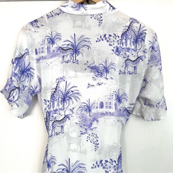 AllSaints Fay Tajpur Shirt Dress Blue and White Size 6 - Picture 5 of 12